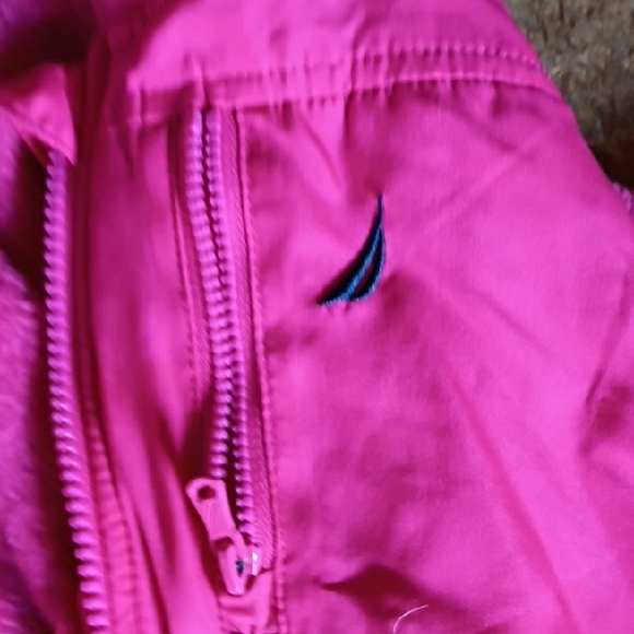 Nautica Girls' Bright Pink Hooded Fleece Jacket - Picture 4 of 6